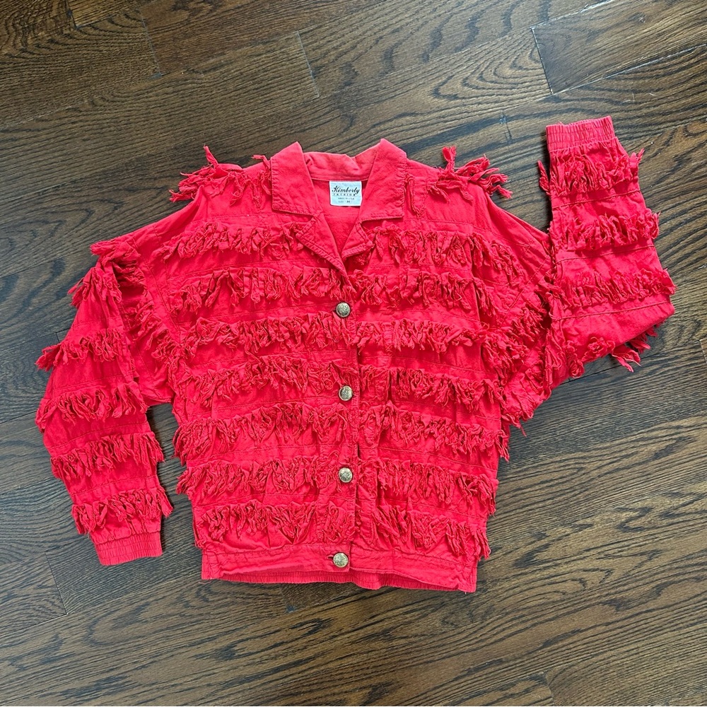 Vintage 80s/90s Red Fringe Jacket – Kimberly Fashion